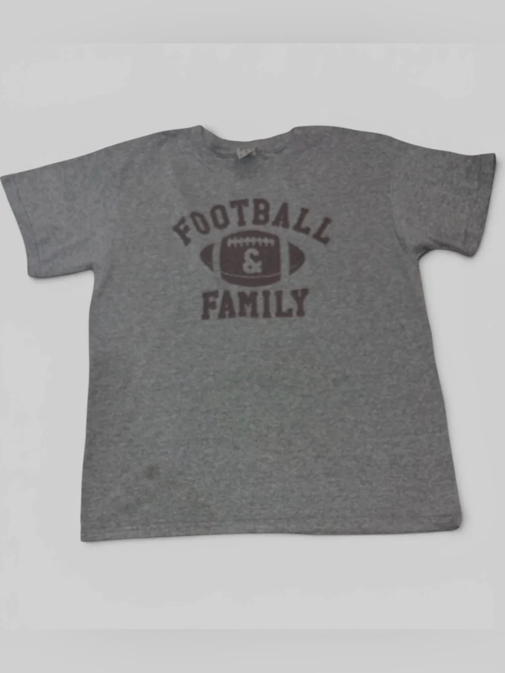 Gray 'Football & Family' Short Sleeve Tee Youth M